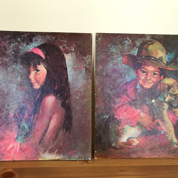 Maxine Runci Art Prints Big Eye 1960s Navajo Doll & Navajo Boy 8x10 Set Gellman - Picture 1 of 7